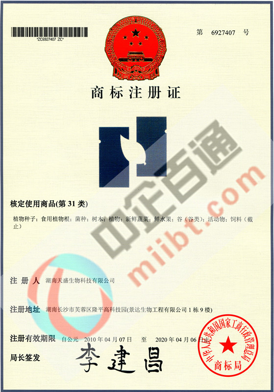 某公司第31類商標注冊證書